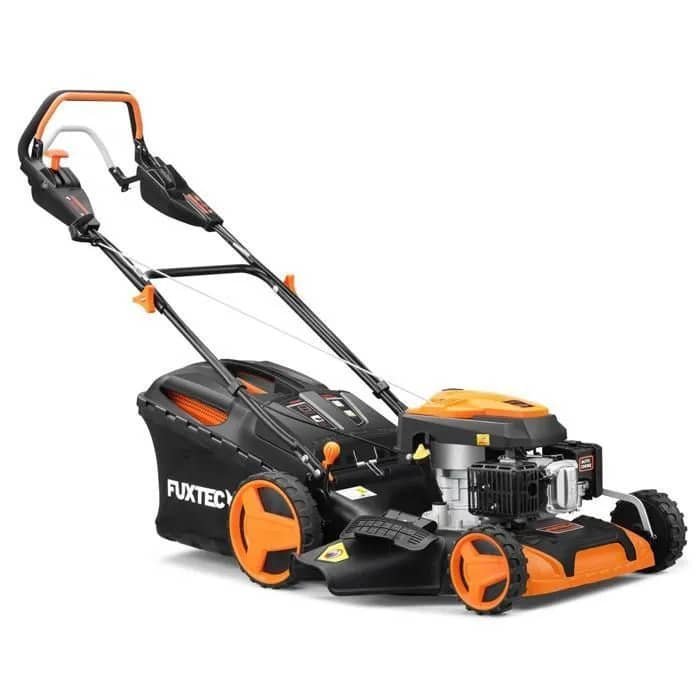 Tondeuse thermique autotractée à vitesse réglable 51cm 196cm3 - FUXTEC FX-RM5196PRO - Éjection bac 60L, latérale ou mulching