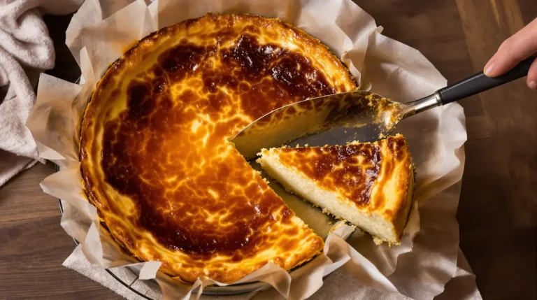 Cheesecake basque magique : croûte caramélisée irrésistible et cœur ultra moelleux avec seulement 5 ingrédients